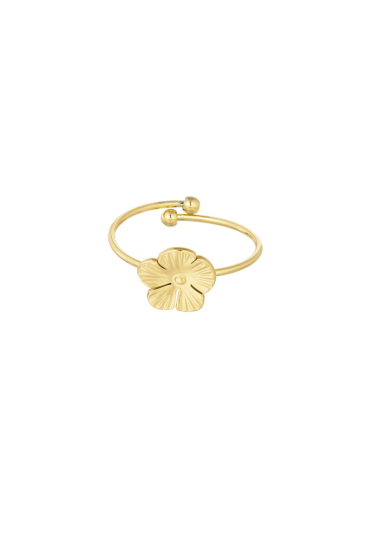 Ring with cute flower - Gold color 