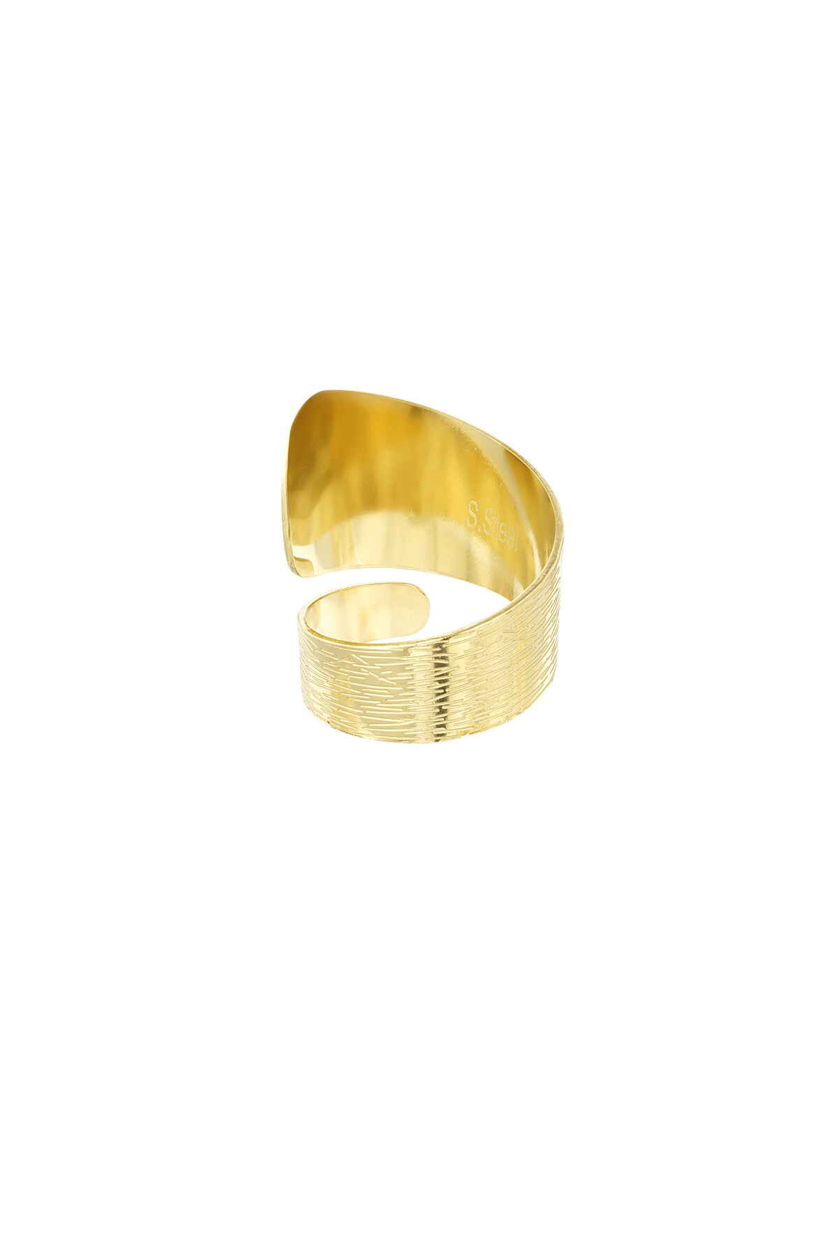 Twisted ring with structure - Gold color Picture3