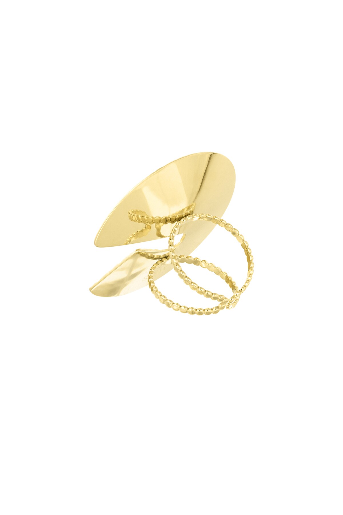 Statement ring big gesture - Gold color h5 Picture3