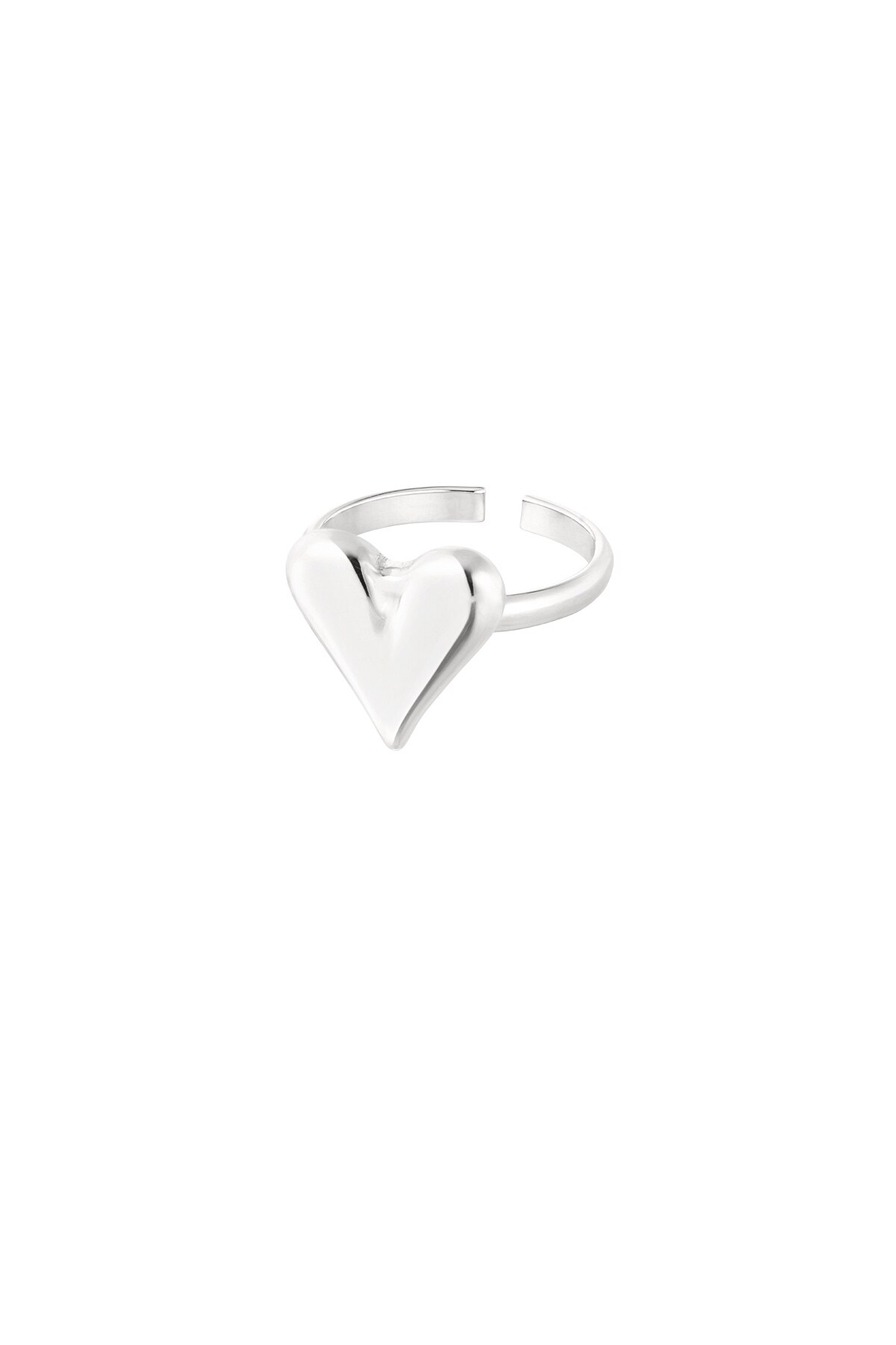 Classy heart ring - Silver color h5 