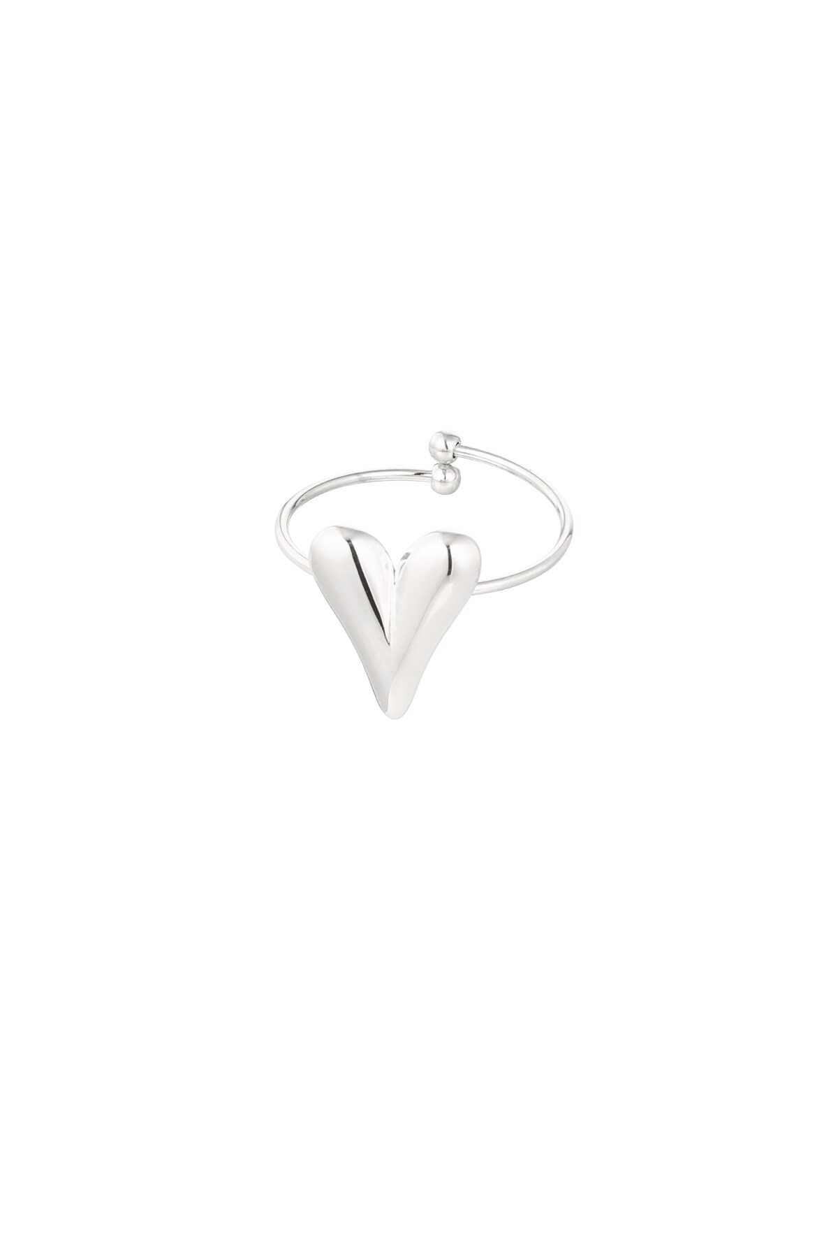 Aesthetic heart ring - Silver color h5 