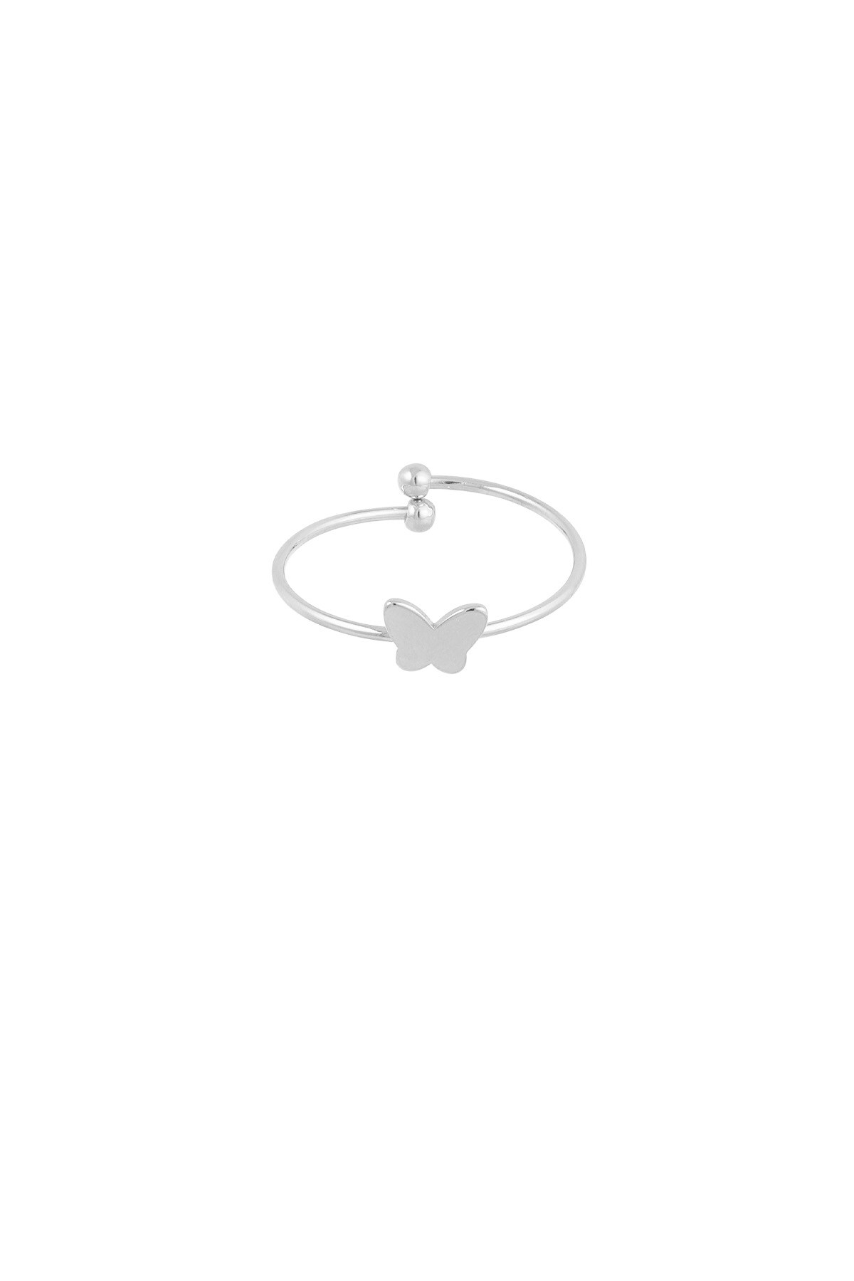 Simple butterfly ring - Silver color h5 