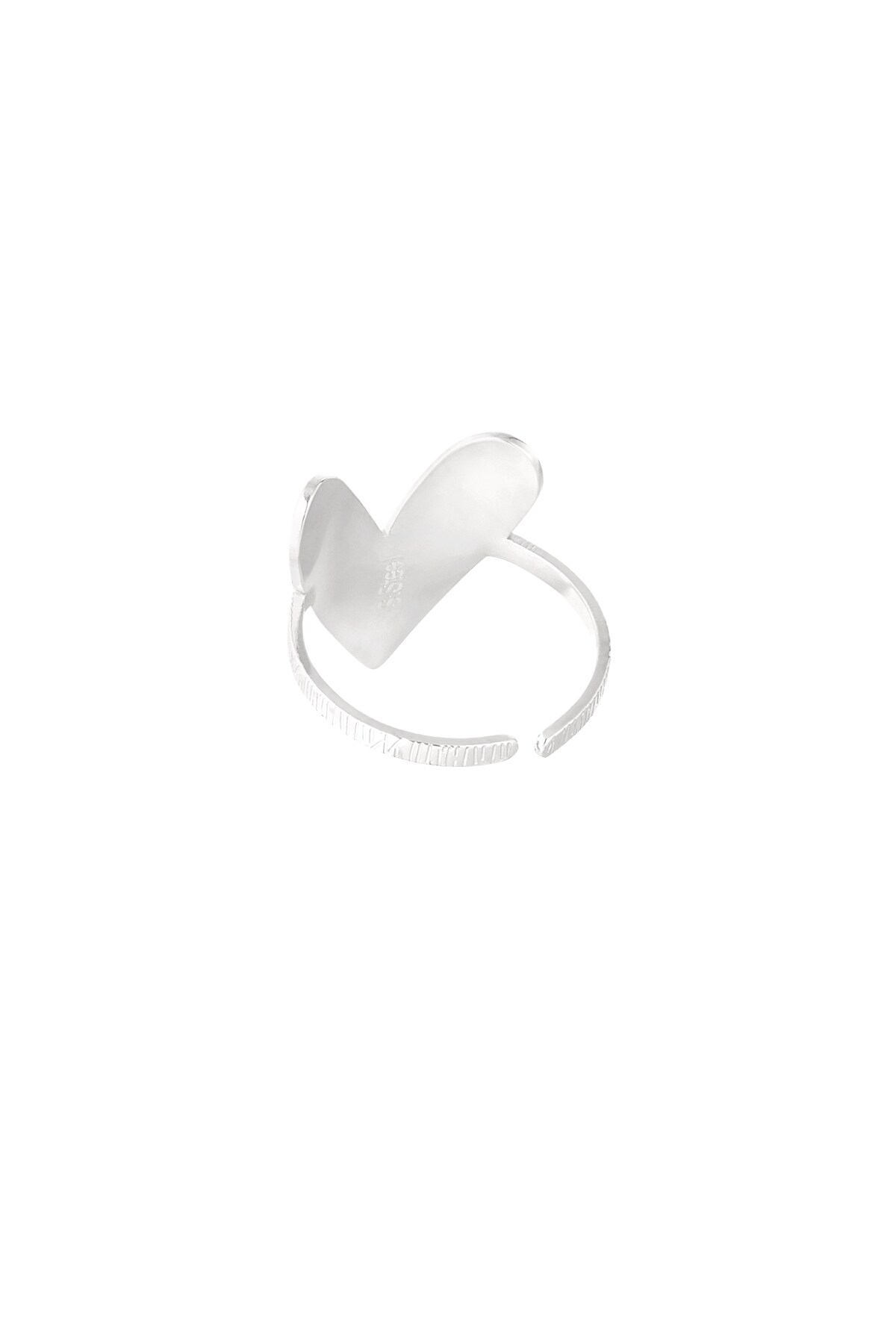 Ring with large heart - Silver color h5 Picture6