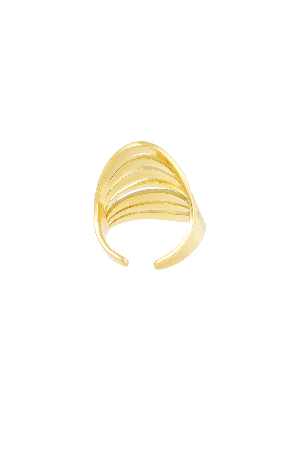 Large layered ring - Gold color h5 Picture4