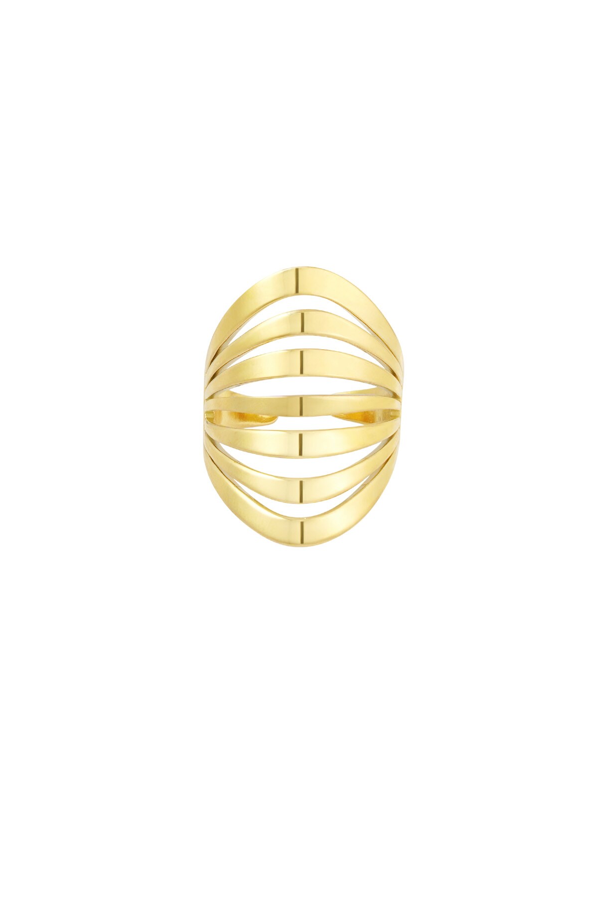 Large layered ring - Gold color h5 