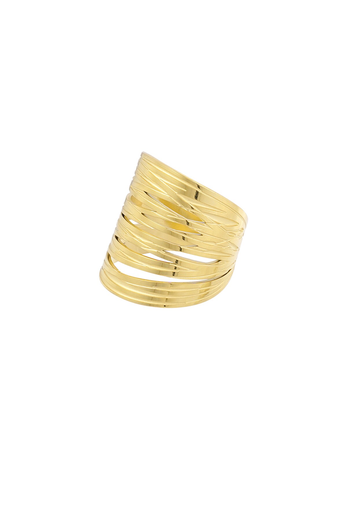 Long statement open ring - Gold color h5 Picture3