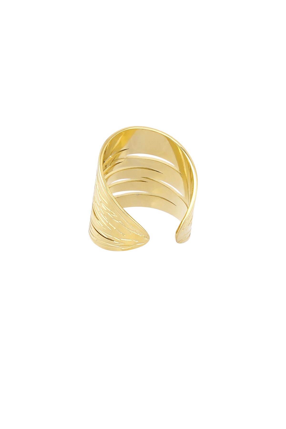 Long statement open ring - Gold color h5 Picture4