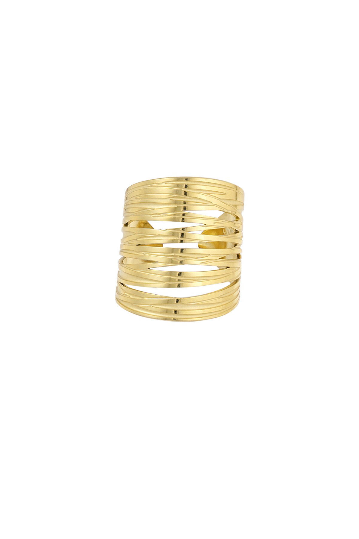 Long statement open ring - Gold color h5 