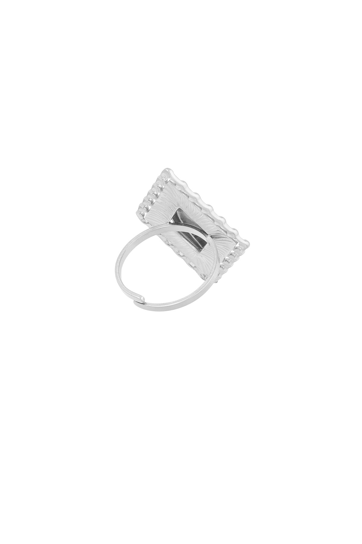 Bague vintage détail diamant - Couleur argent h5 Image5