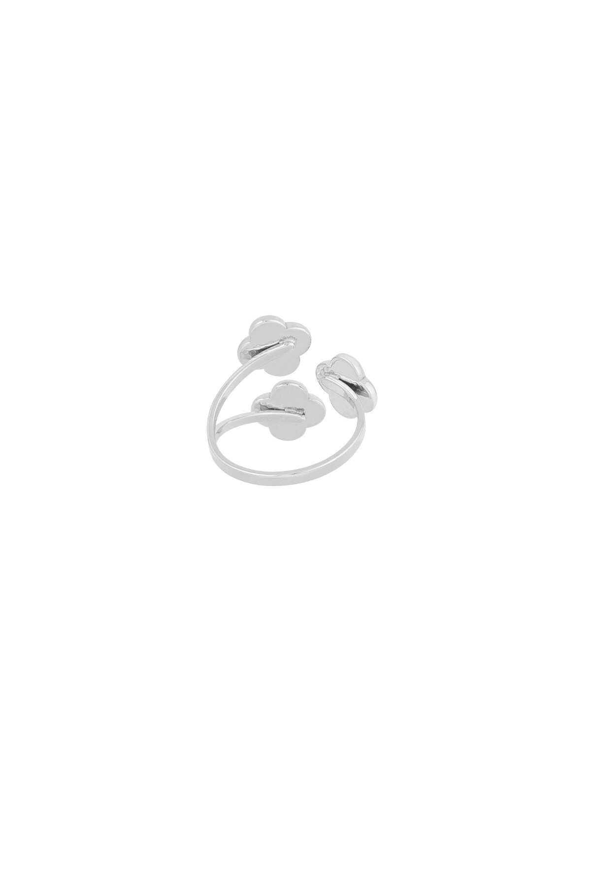 Ring triple clover - Silver color h5 Picture3