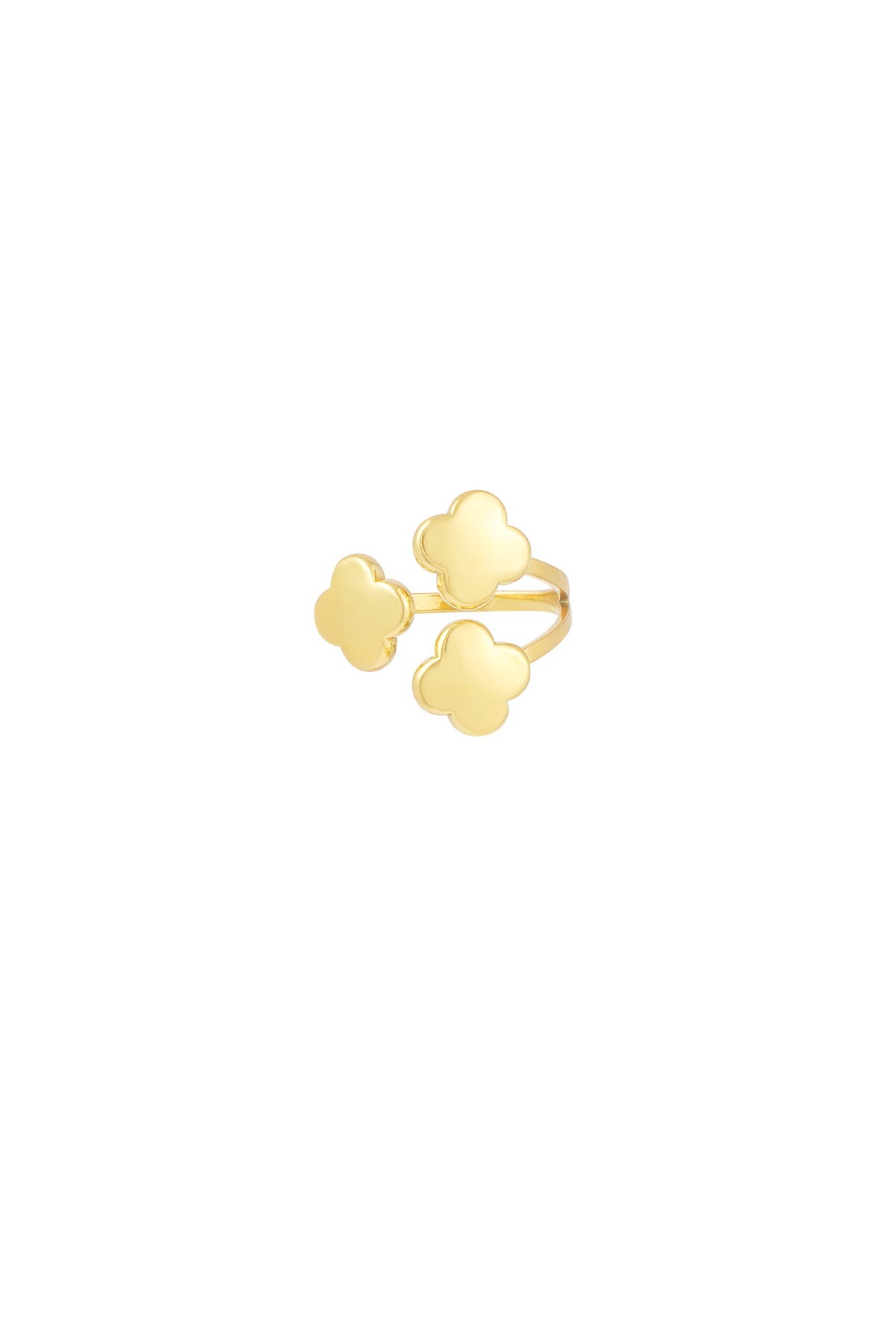 Ring triple clover - Gold color h5 