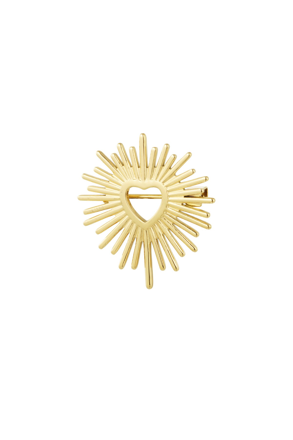 Sun love brooch - Gold color h5 