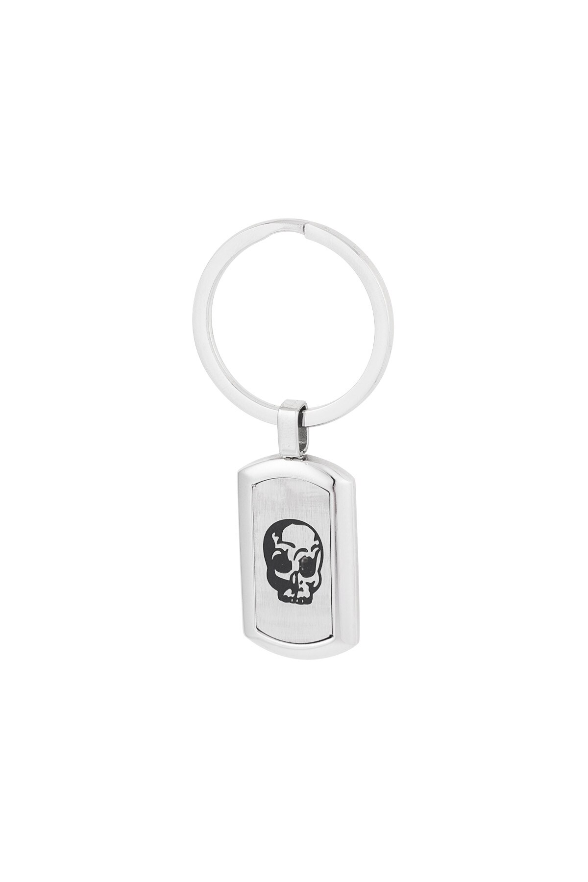 Keychain with skull charm - Silver color h5 