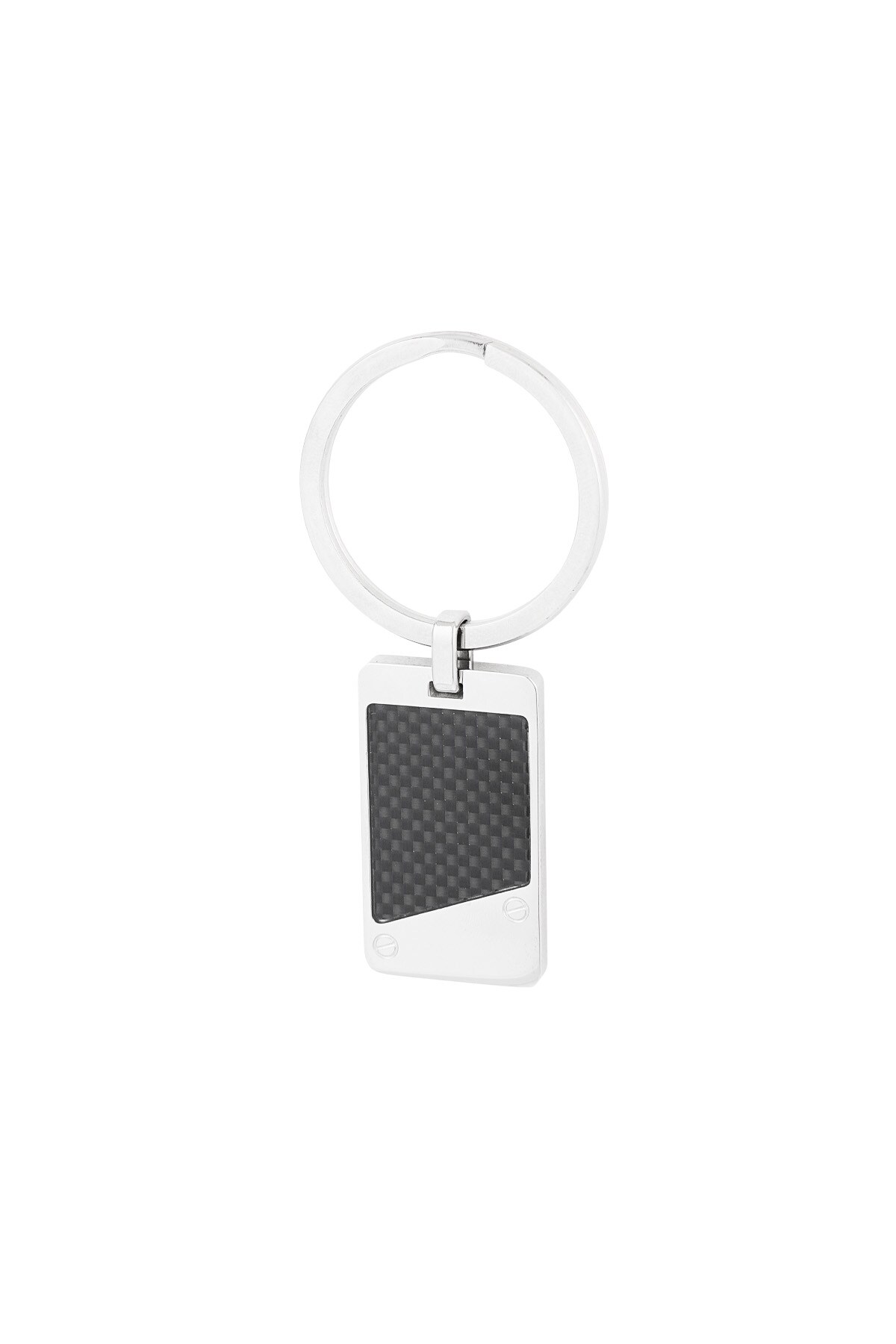 Keychain with braided charm - Silver color h5 