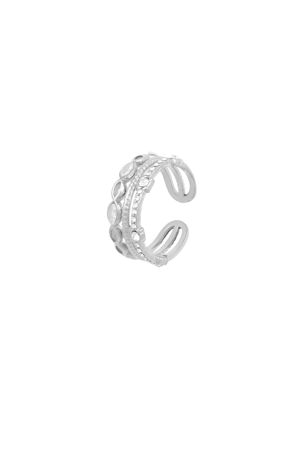 Triple love ring - Silver color h5 Picture4