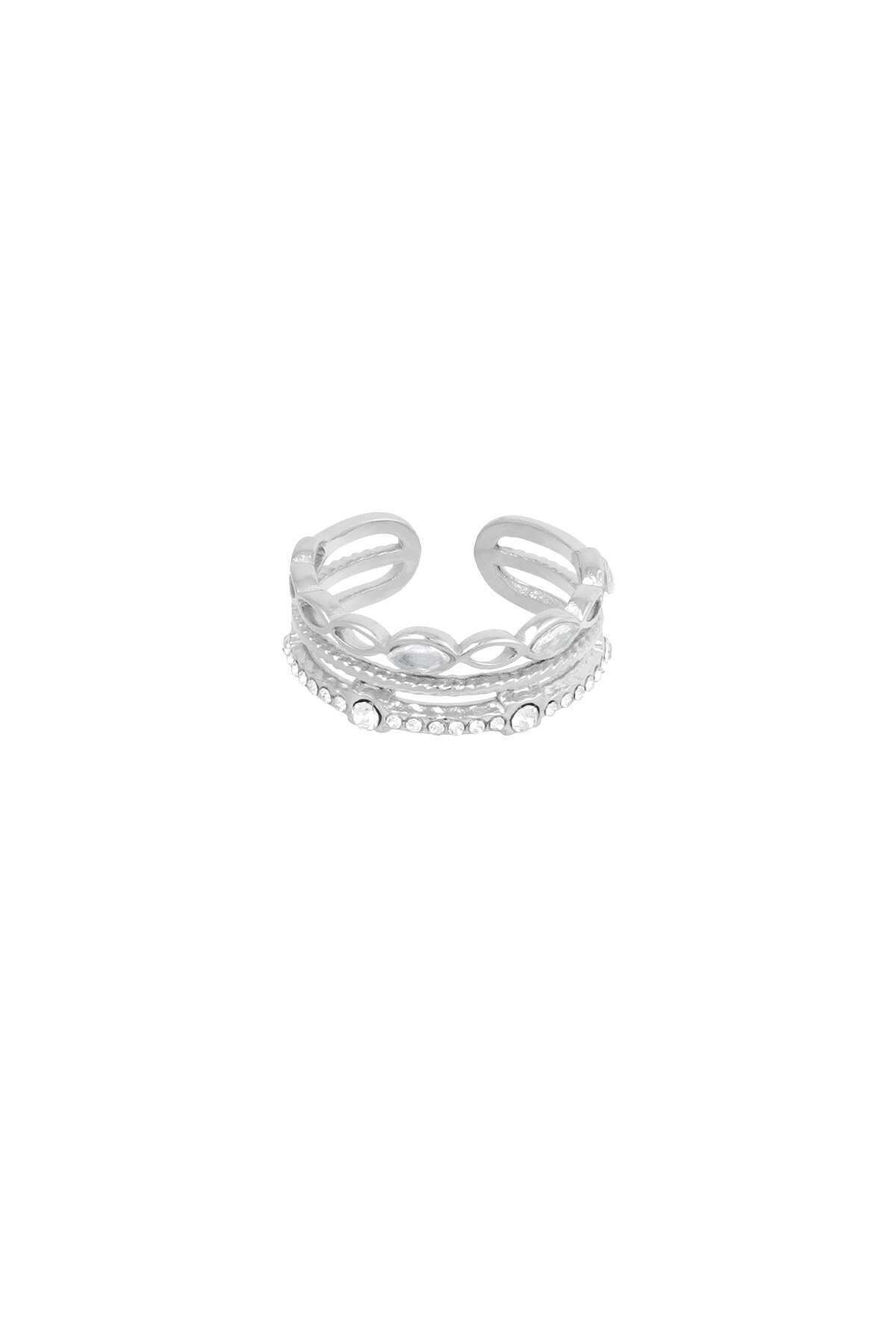 Triple love ring - Silver color h5 