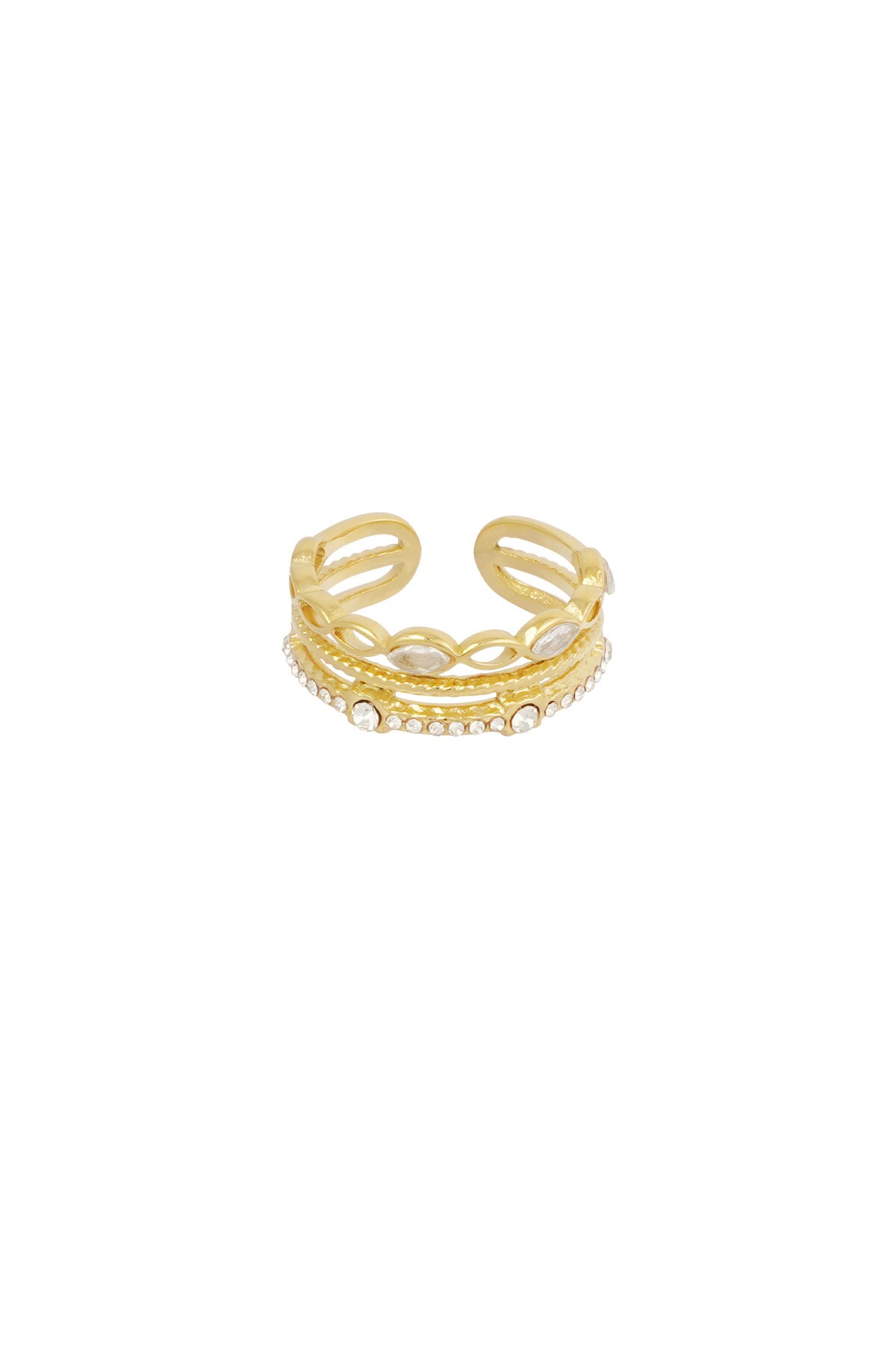 Triple love ring - Gold color 