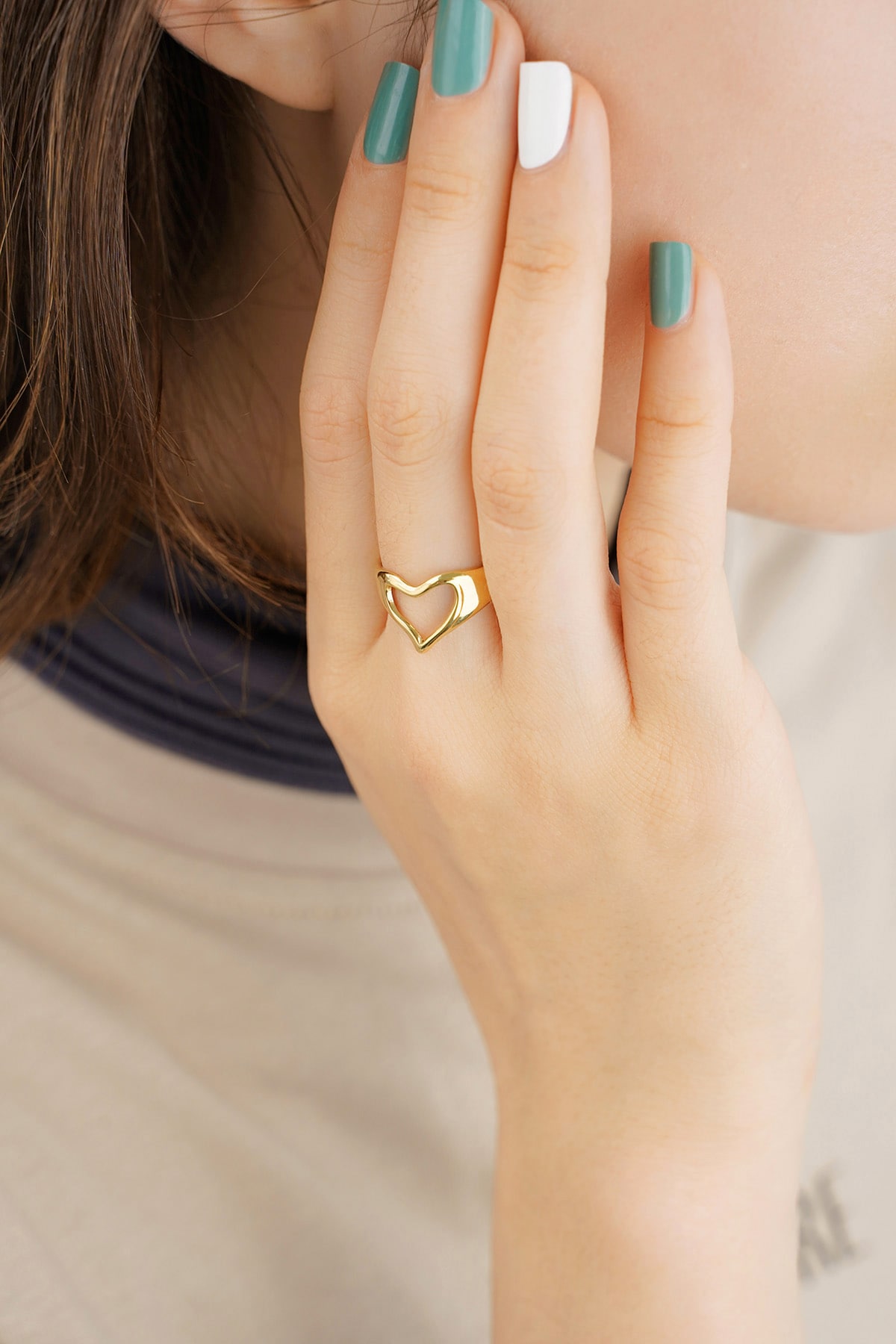 Ring love hands - Gold color h5 Picture2