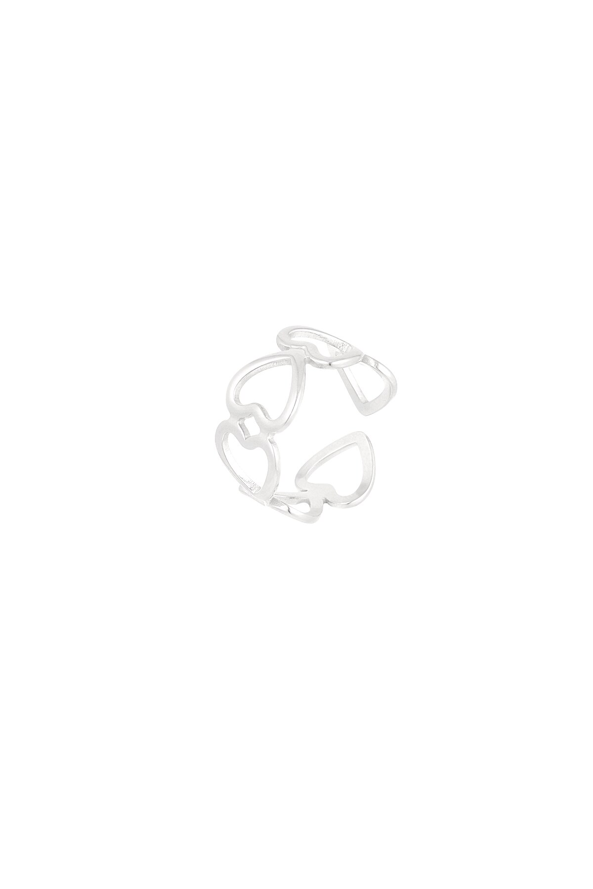 Ring heart connected - Silver color Picture4