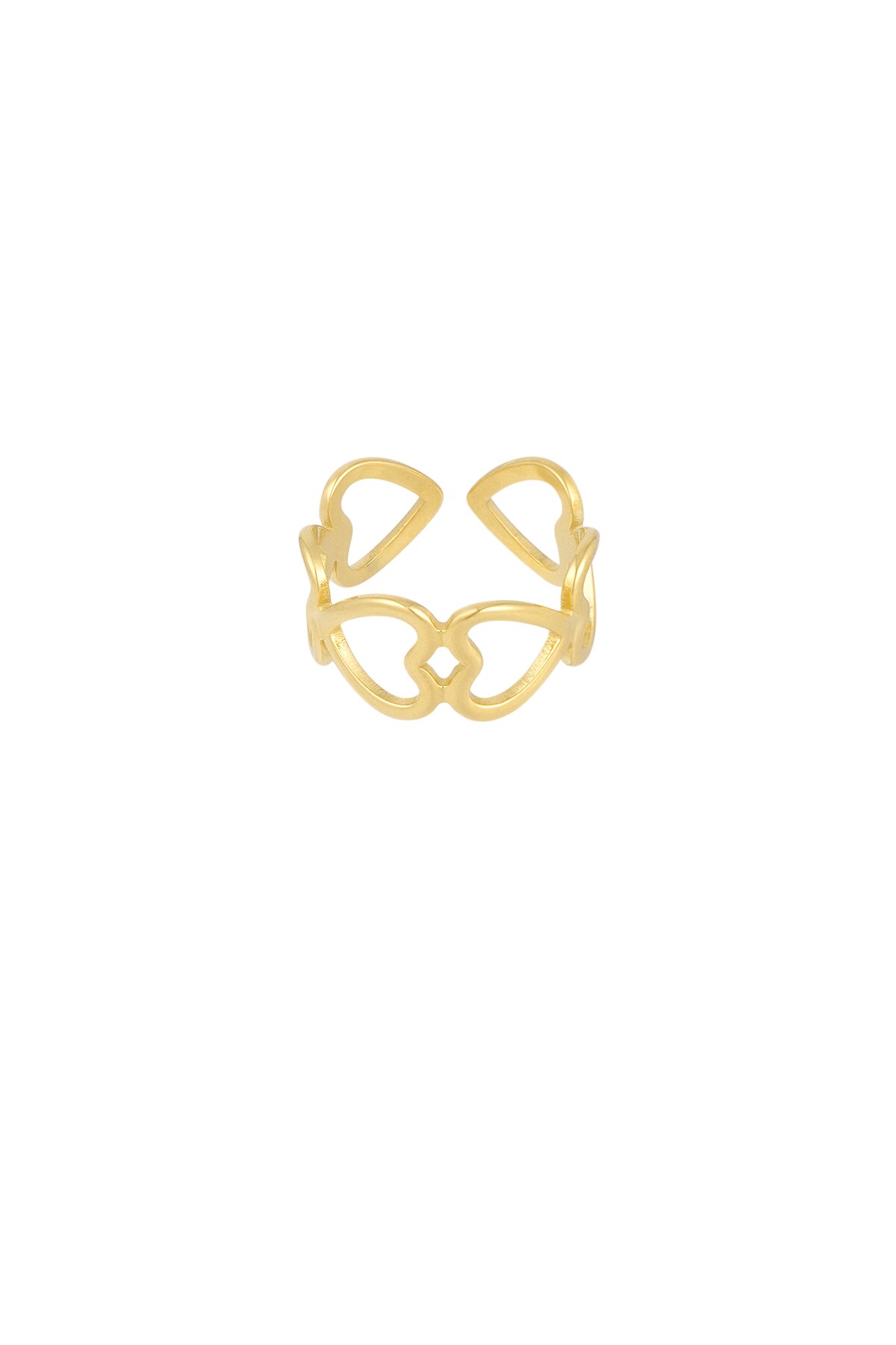 Ring heart connected - Gold color h5 