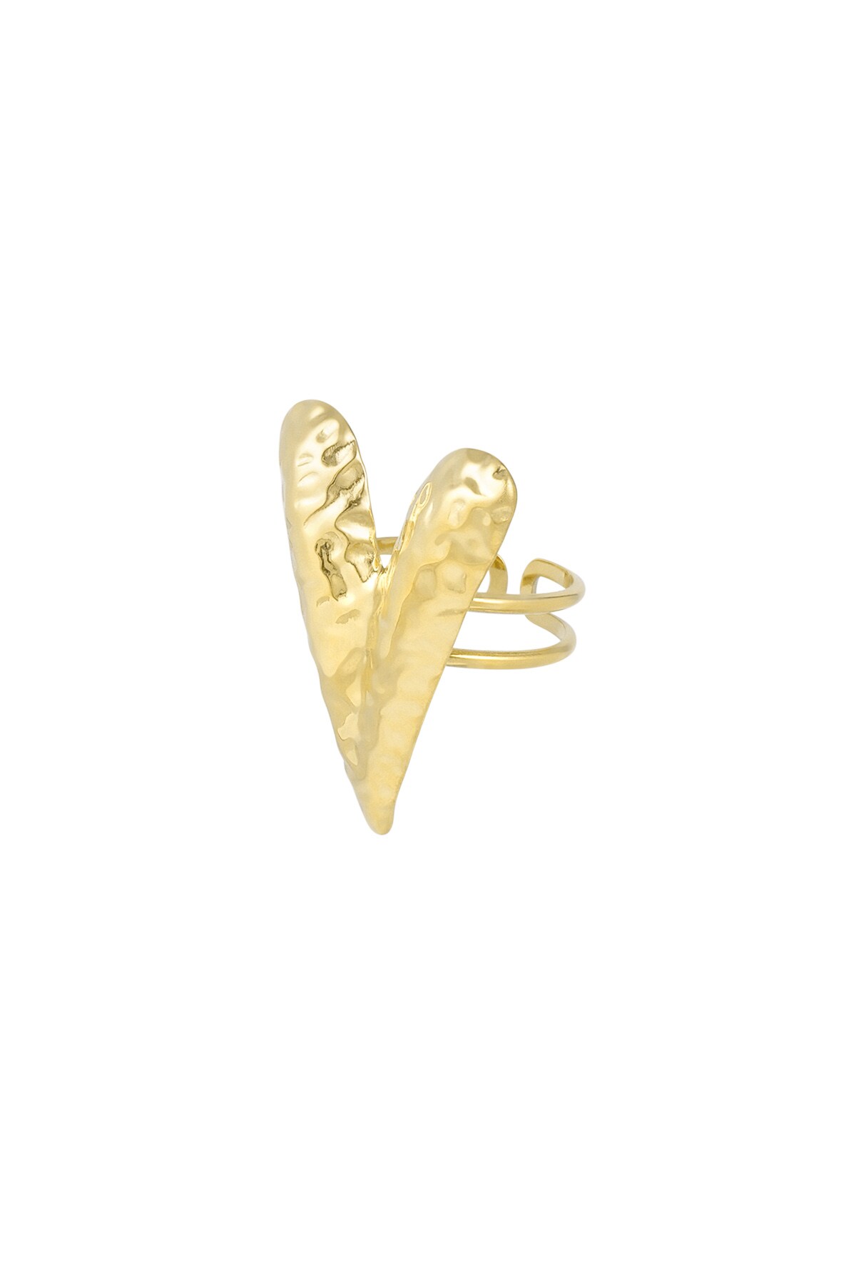 Structured love ring - Gold color h5 