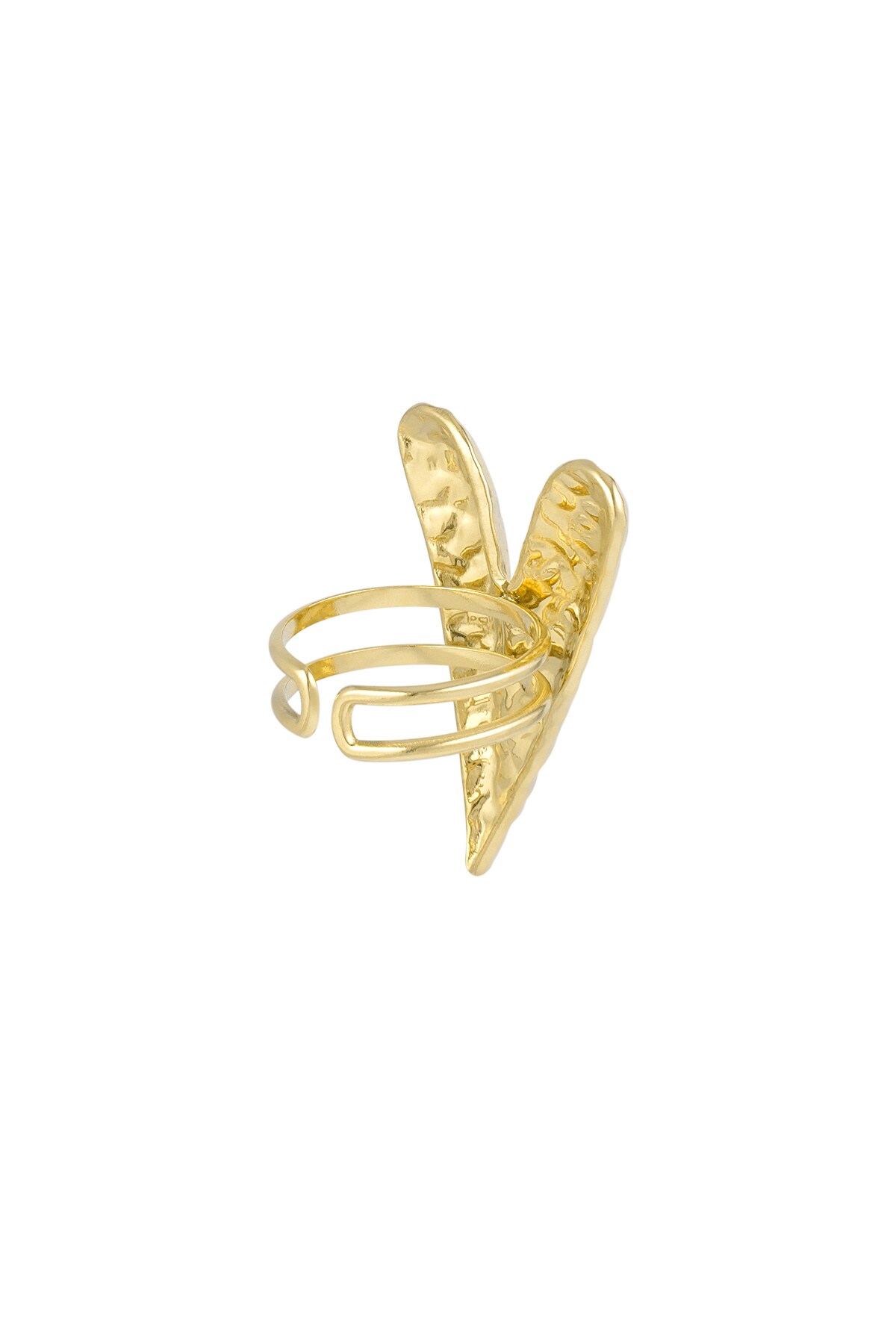 Structured love ring - Gold color Picture4