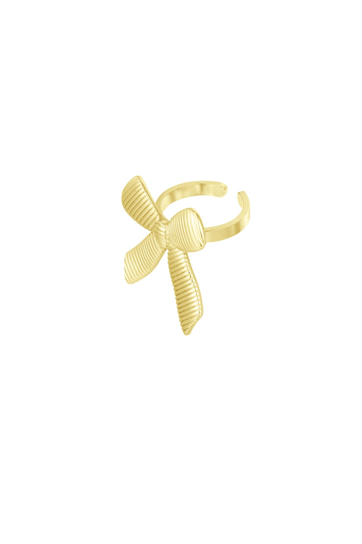 Simple ring with bow - Gold color h5 