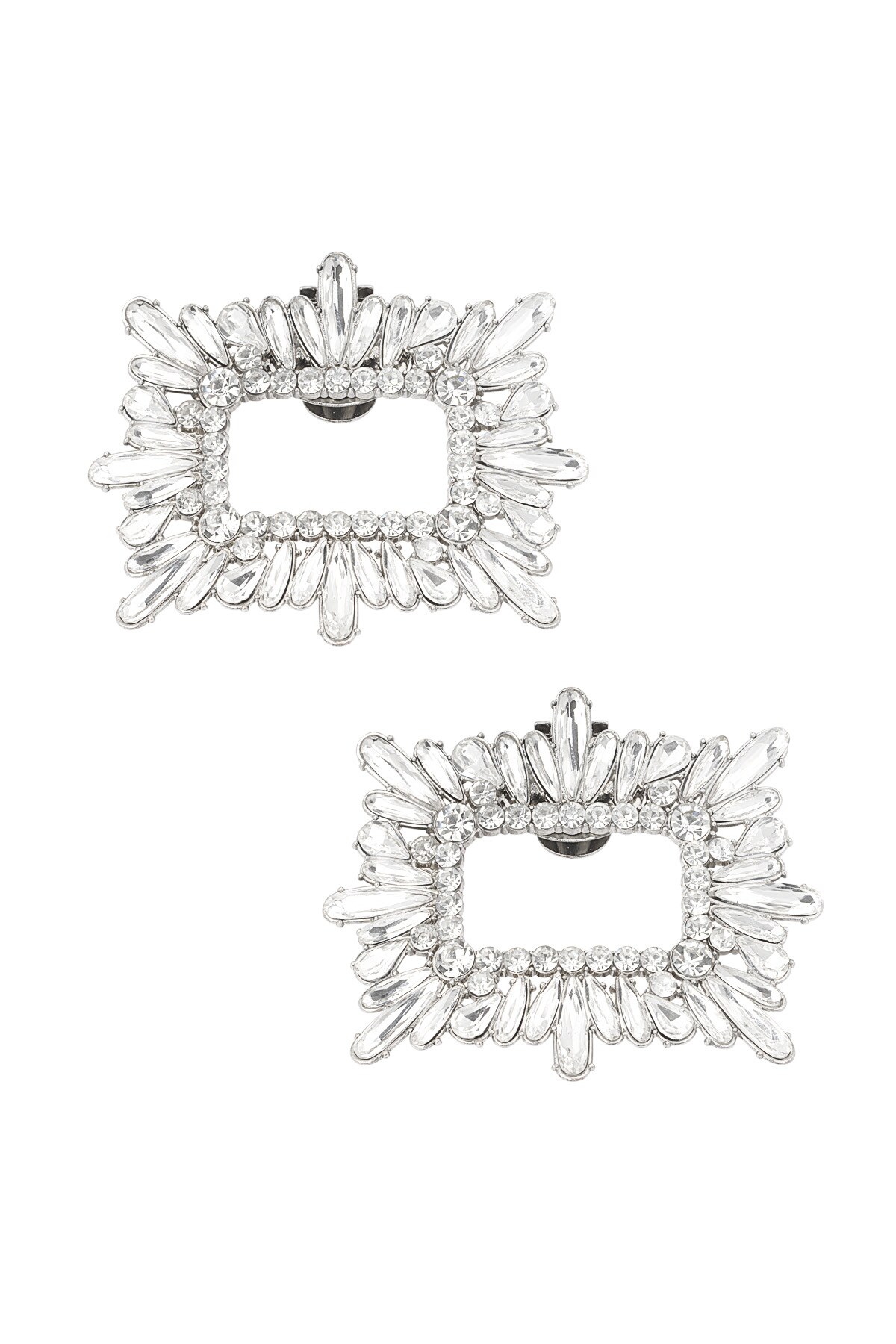 Classic crystal shoe clips - Silver color h5 