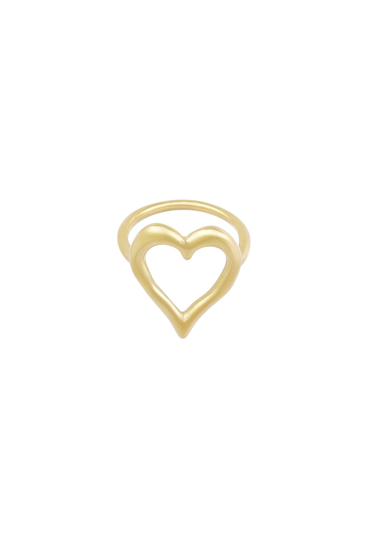 Structured heart ring - gold 17  h5 