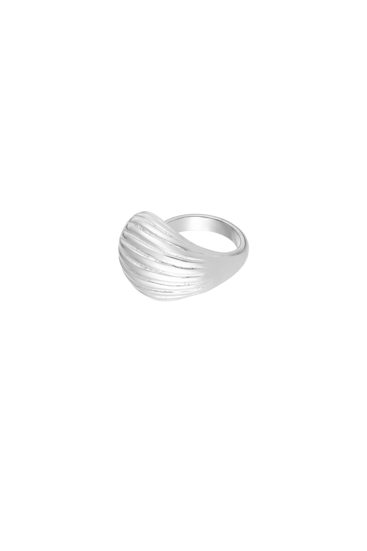 Textured Wave ring - Silver color h5 