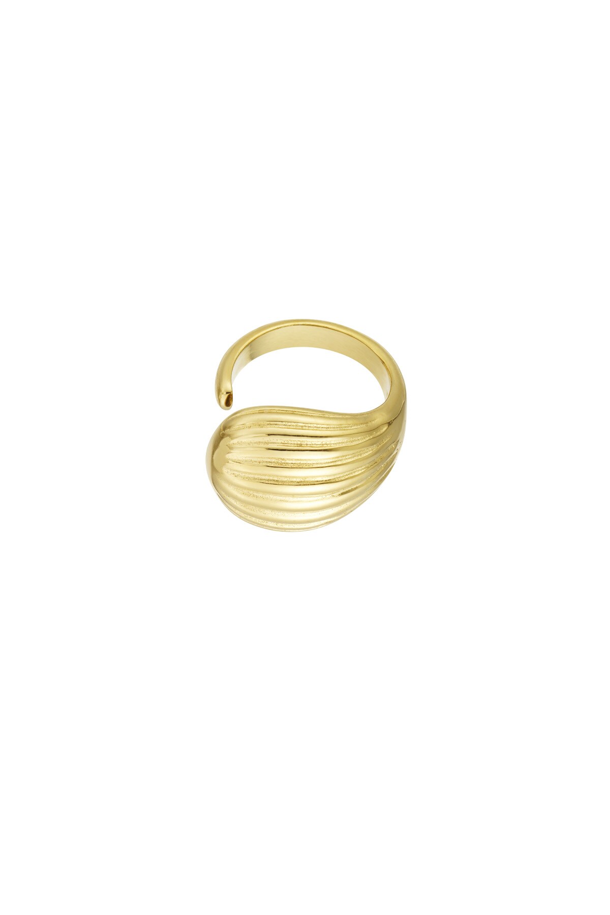 Textured Wave ring - Gold color h5 Picture3