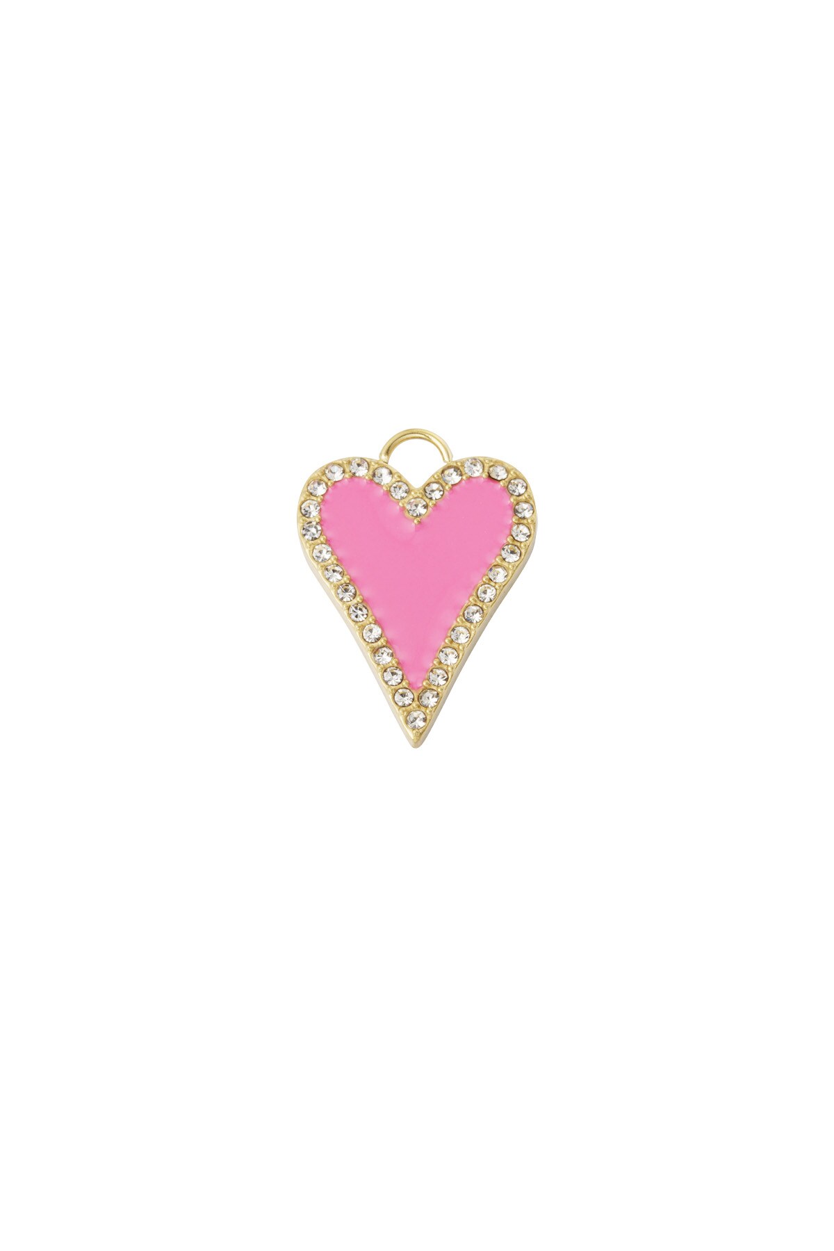 Glitter heart charm - pale pink 