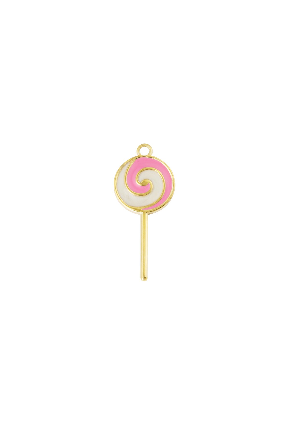 Lollipop charm - pink gold h5 