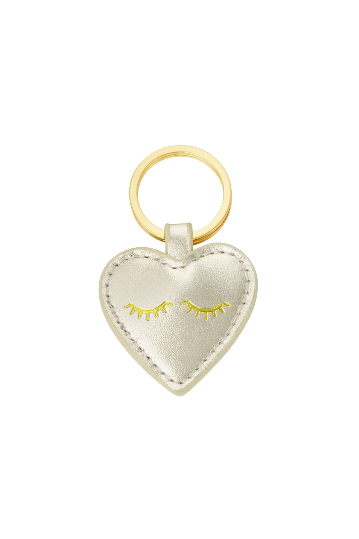 Keyring heartful smile - Gold color 