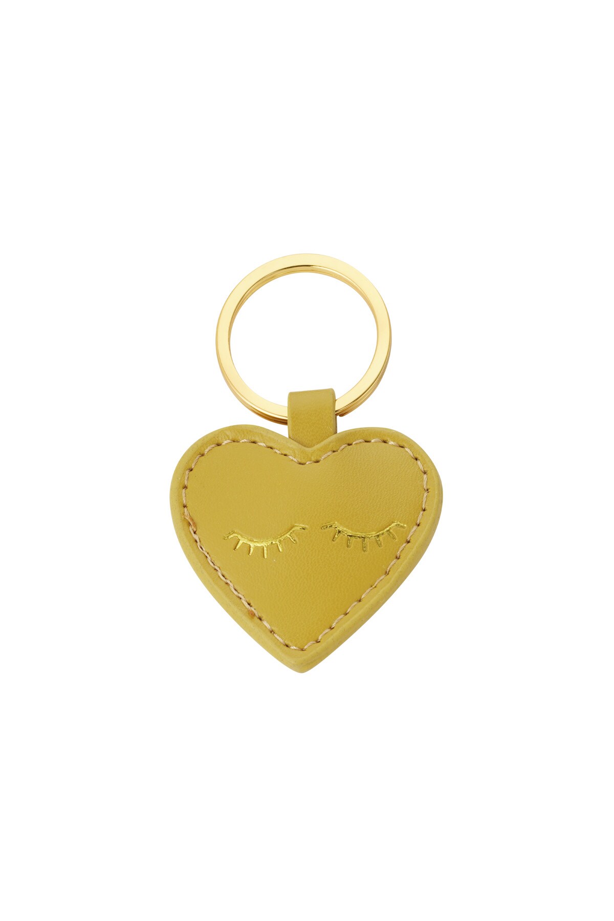 Keychain heartful smile - mustard h5 