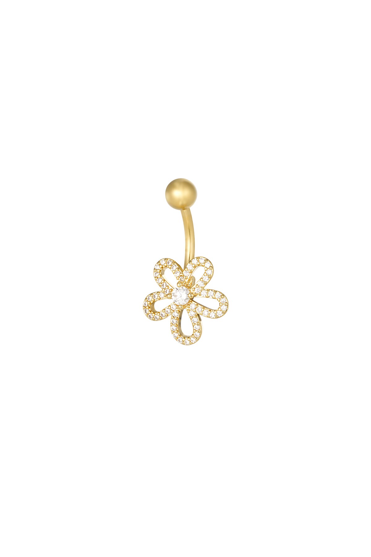 Navel piercing charmed flower - Gold color 