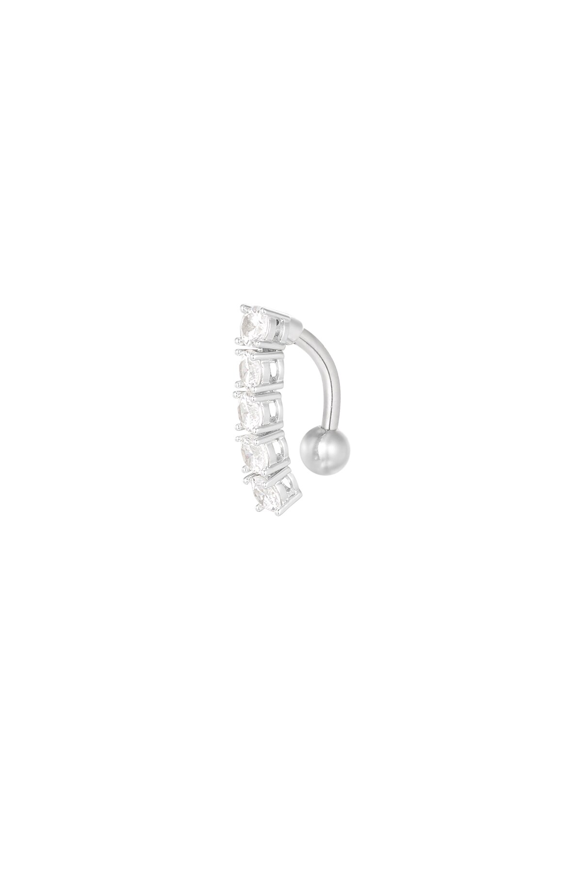 Navel piercing moonlit gem - Silver color h5 