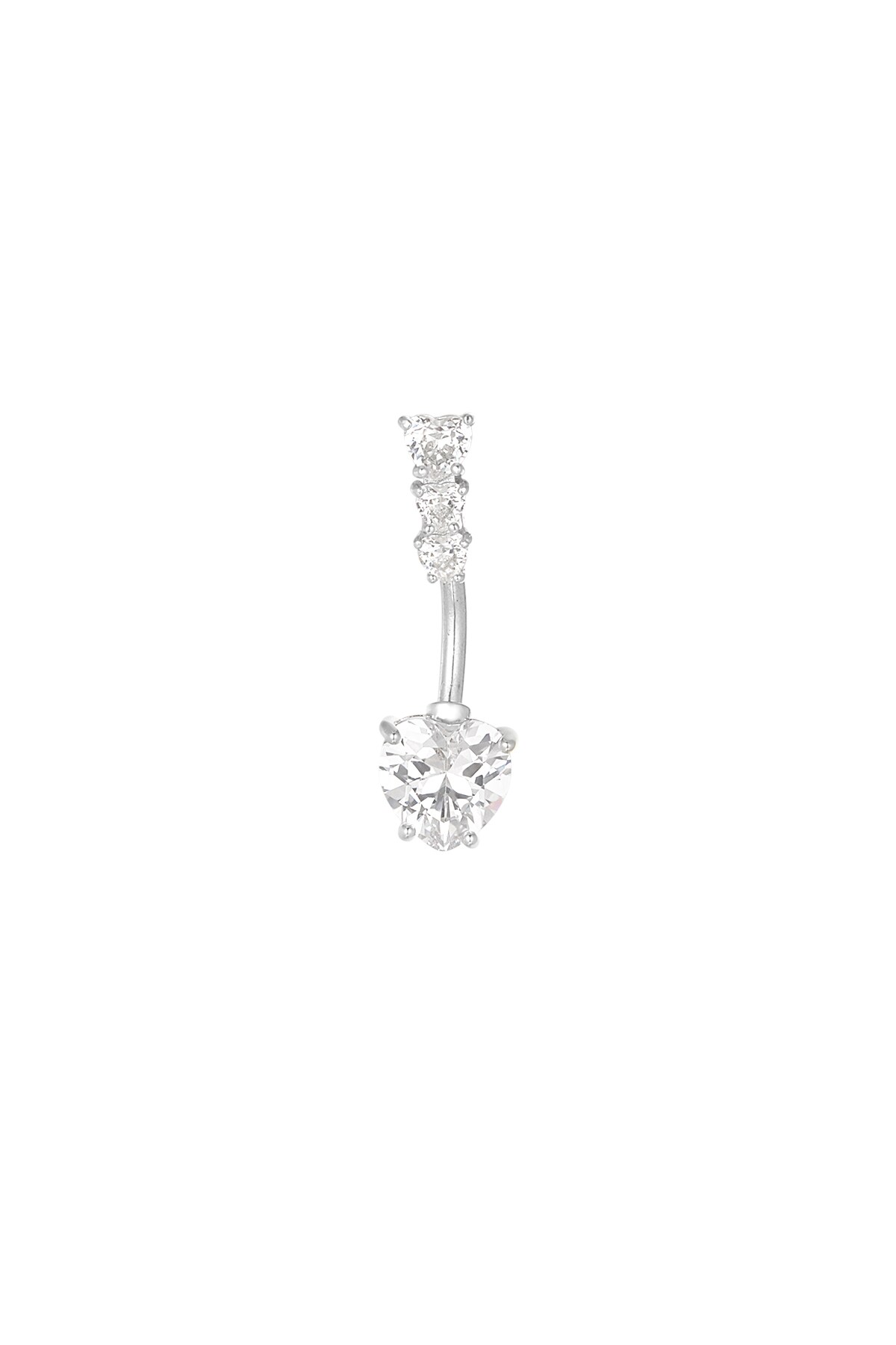 Navel piercing glow drop - Silver color h5 