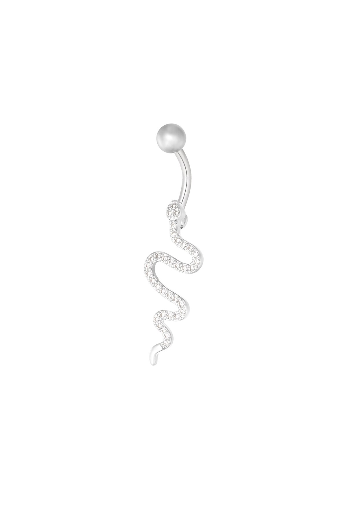 Navel piercing snake spirit - Silver color h5 