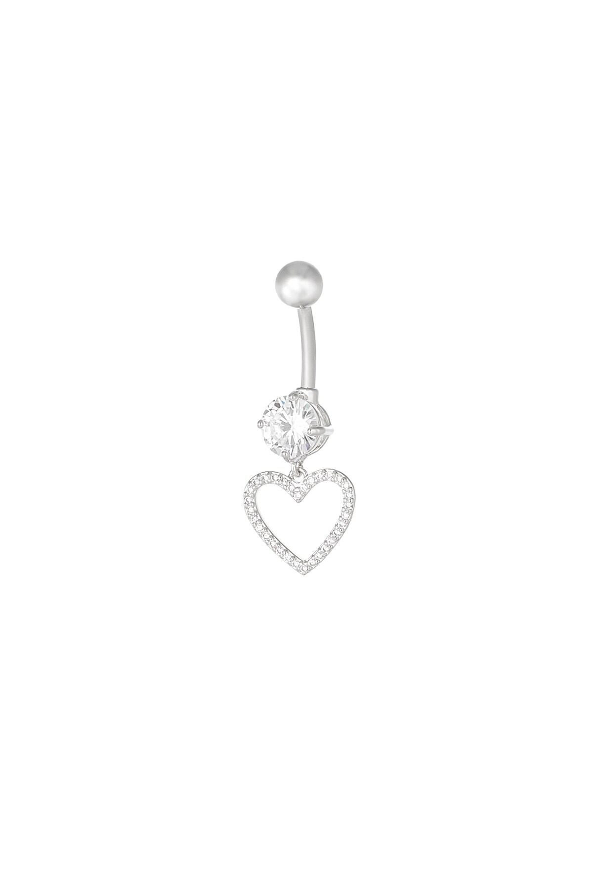 Navel piercing glitter glam - Silver color h5 