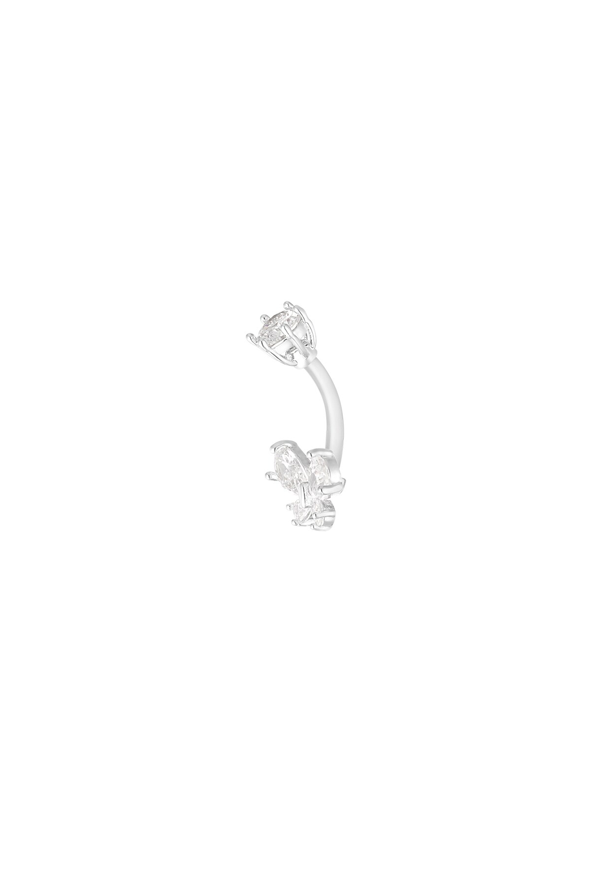 Navel piercing celestial butterfly - Silver color h5 Picture2