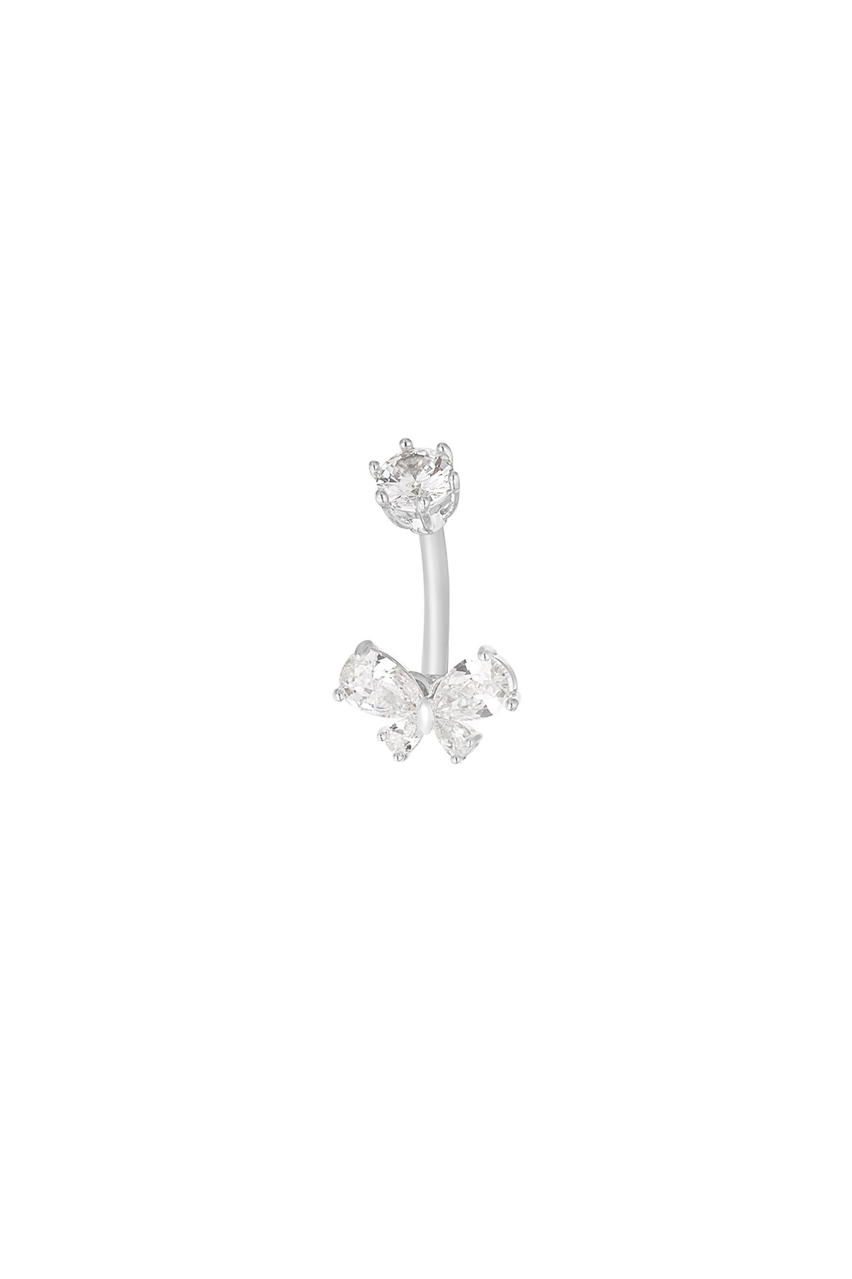 Navel piercing celestial butterfly - Silver color h5 