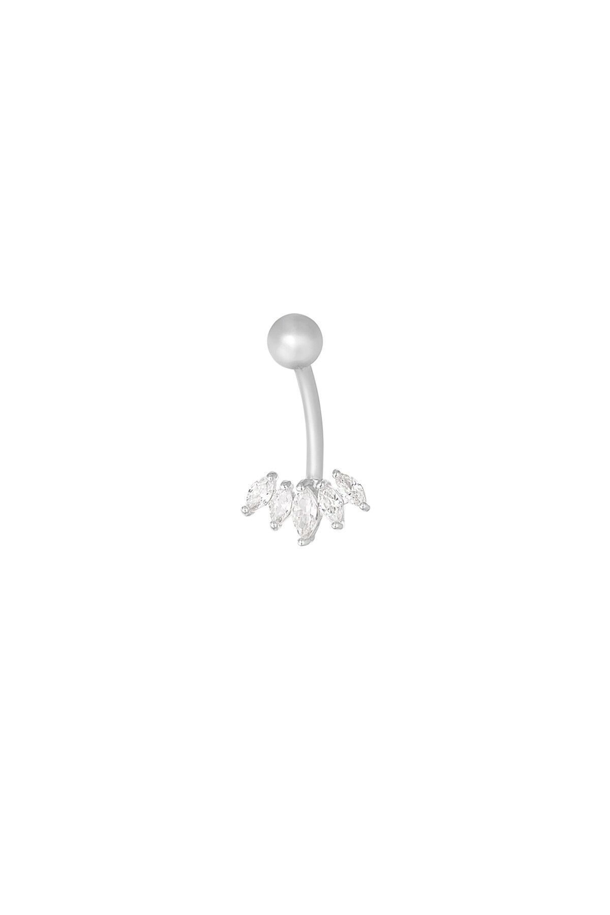 Navel piercing twinkle belly - Silver color h5 