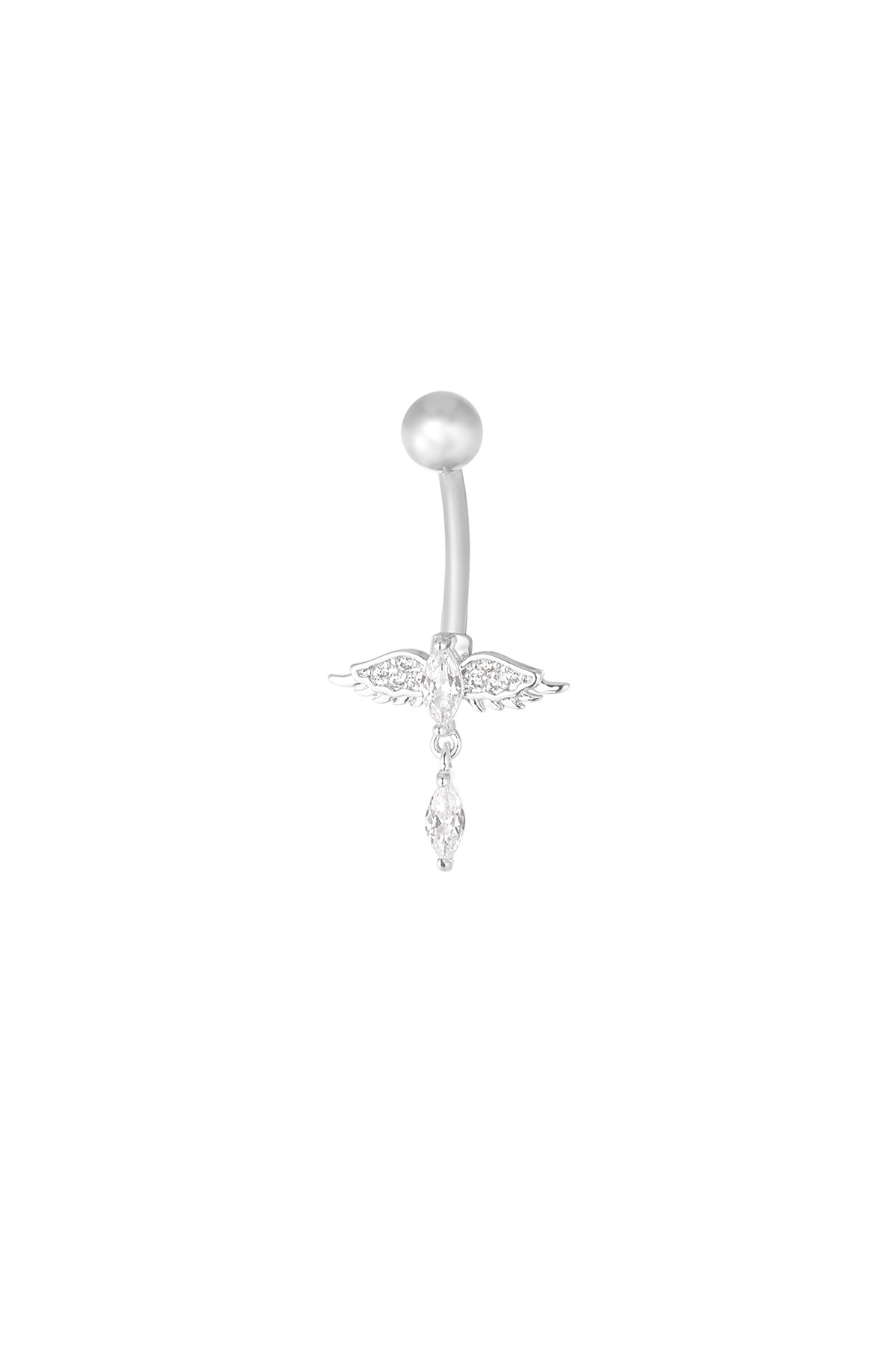 Navel piercing gleam & glow - Silver color h5 