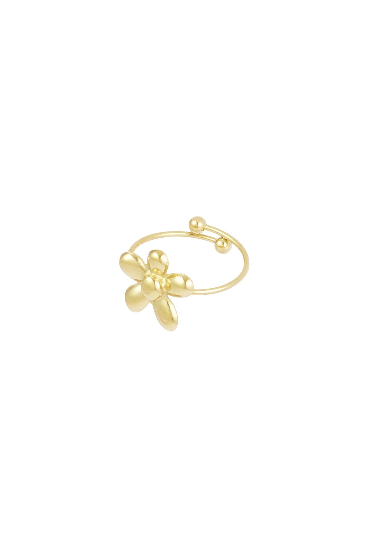 Ring puffy flower - Gold color h5 Picture3