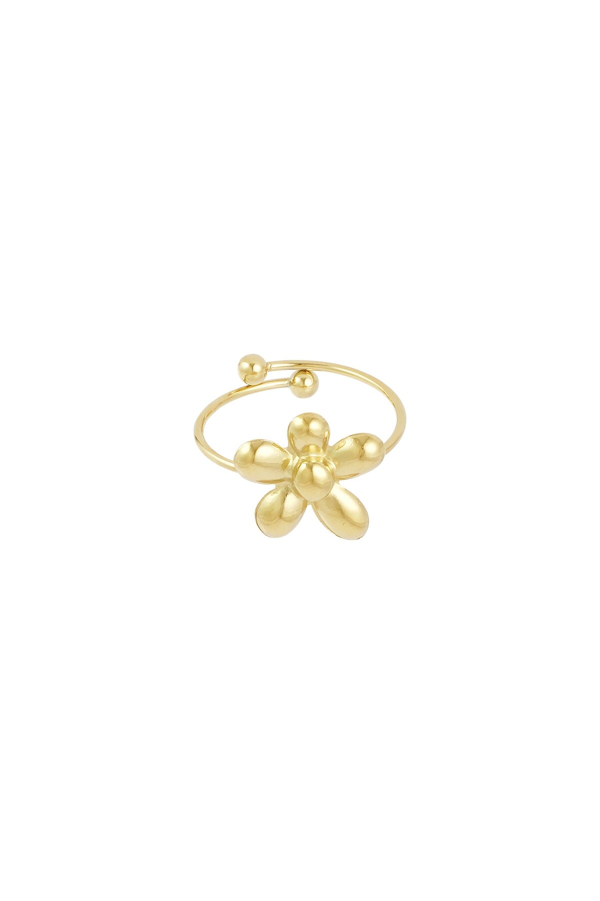 Ring puffy flower - Gold color h5 