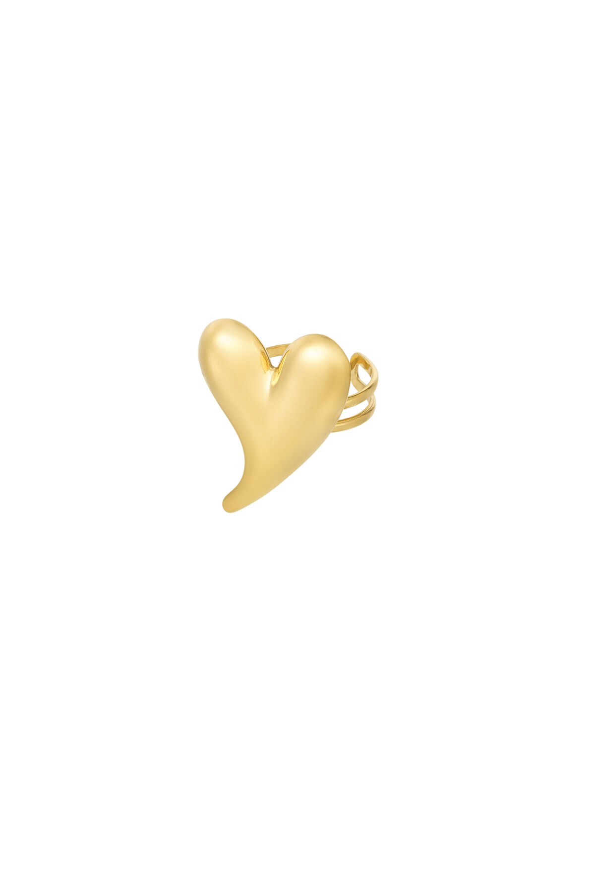 Curvy Love ring - Gold color h5 