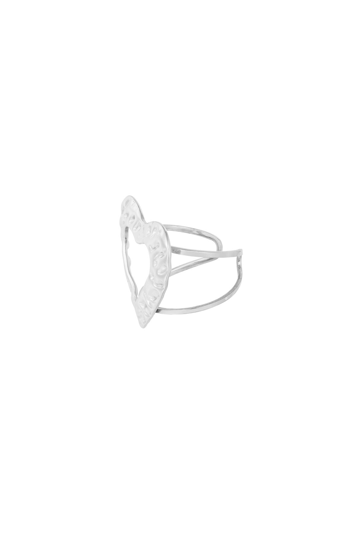 Textured Love ring - Silver color h5 Picture2