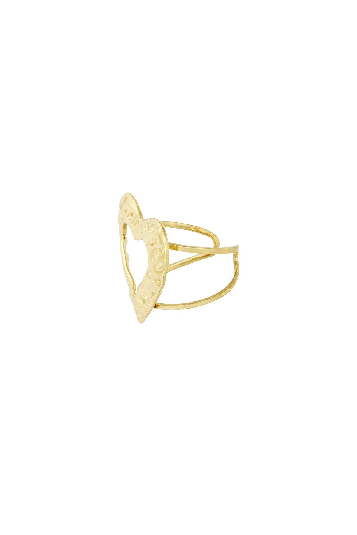 Textured Love ring - Gold color h5 Picture2