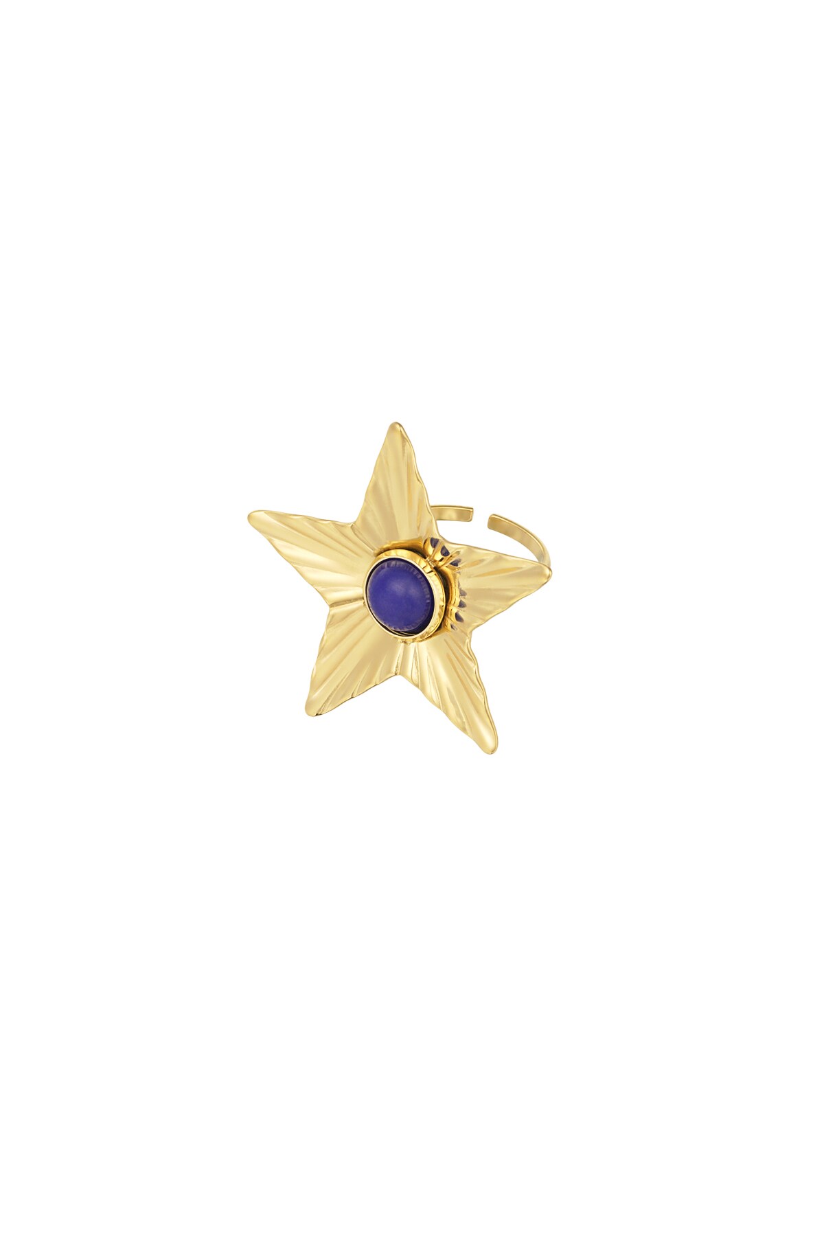 Star with colored stone ring - purple h5 